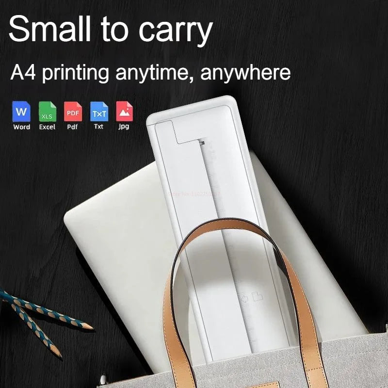A4 Thermal Printer Small Home Office Bluetooth Wireless Handheld Portable Inkless Thermal Printing /A4 Printer Paper 100/200pcs