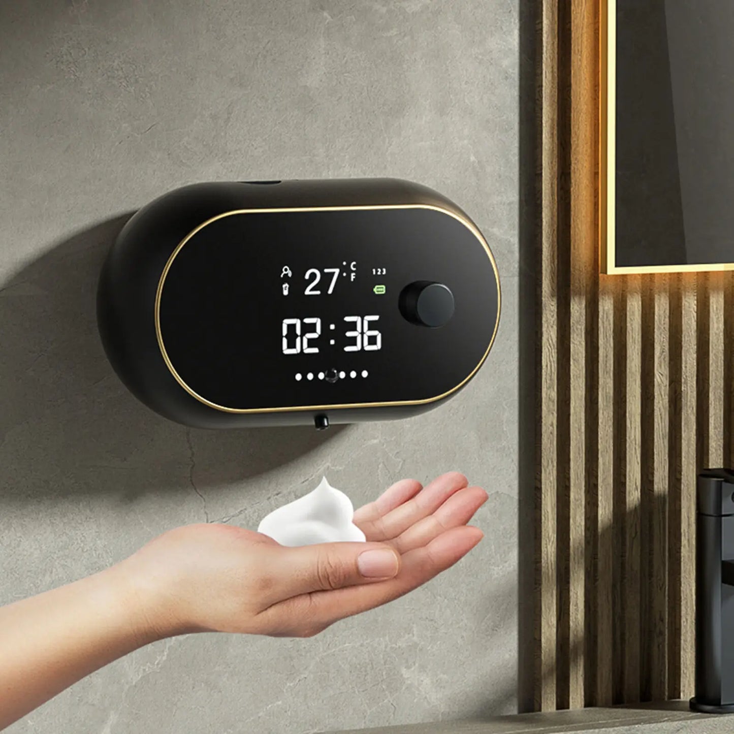 Automatic Soap Dispensers USB Charging Led Temperature Display Electric Infrared Sensor Wall Mount Foam Machine Liquid Dispens