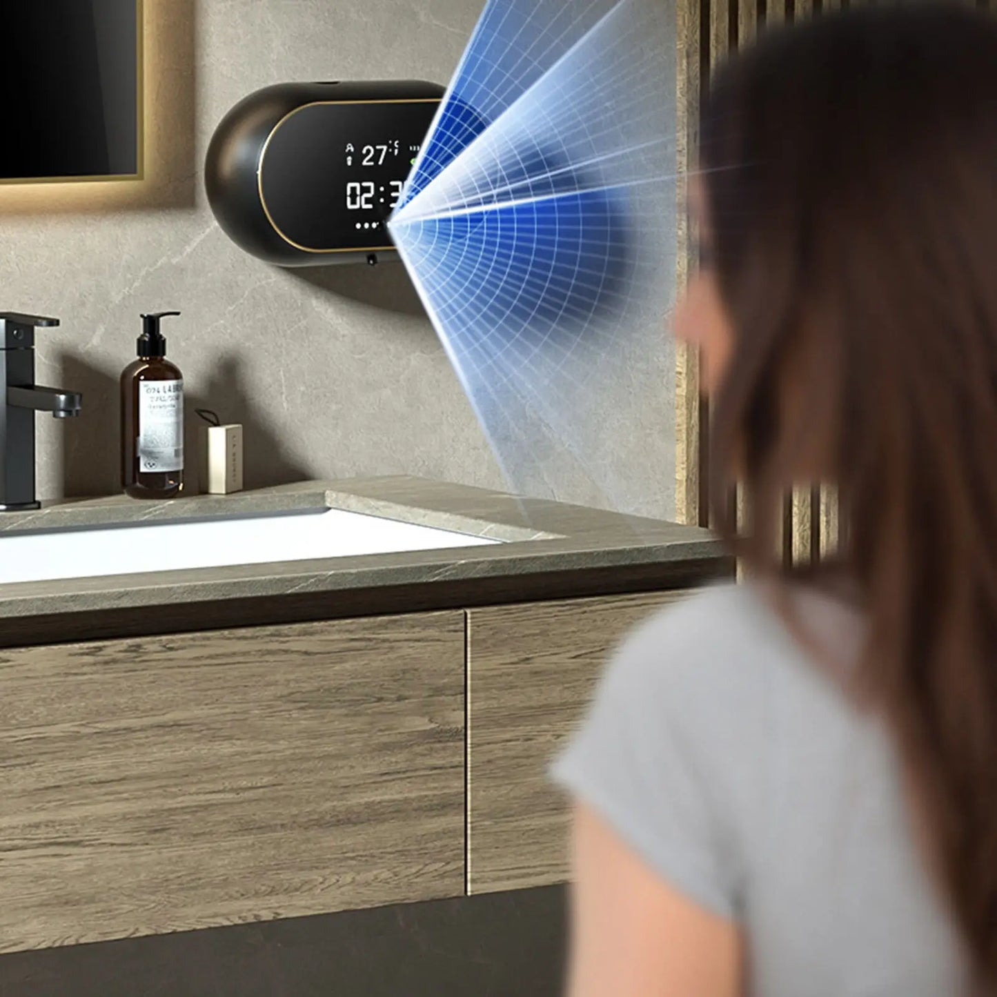Automatic Soap Dispensers USB Charging Led Temperature Display Electric Infrared Sensor Wall Mount Foam Machine Liquid Dispens