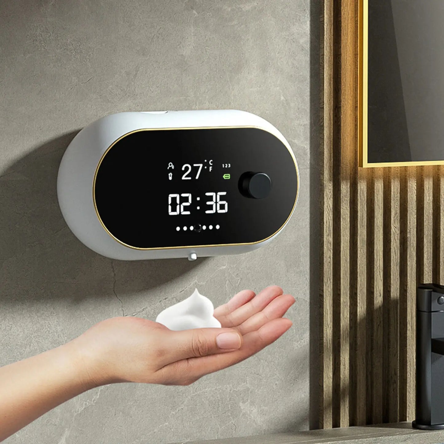 Automatic Soap Dispensers USB Charging Led Temperature Display Electric Infrared Sensor Wall Mount Foam Machine Liquid Dispens