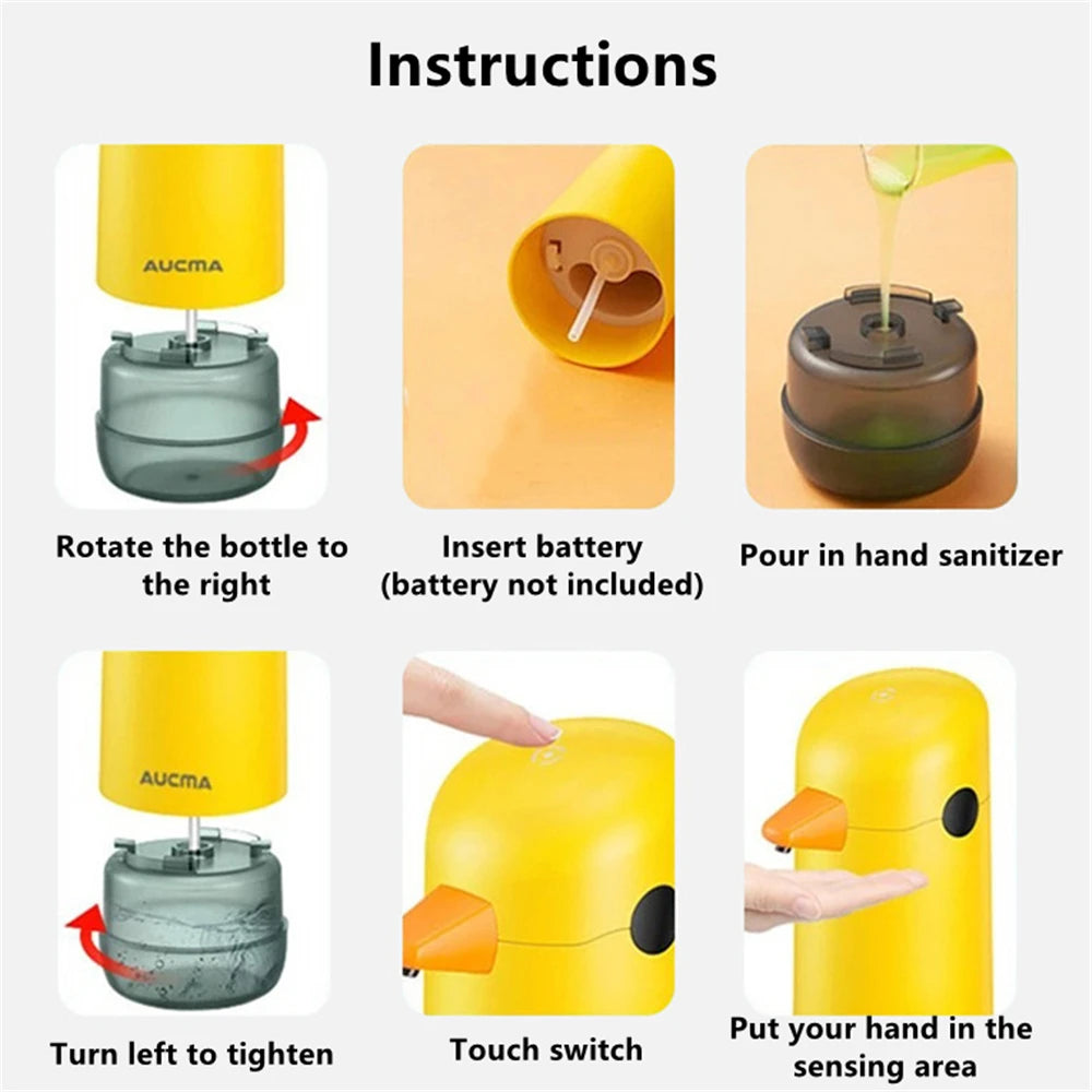 Children Auto Foam Soap Dispenser Little Yellow Duck Smart Sensor Liquid Soap Dispenser Touchless Hand Sanitizer for Bathroom