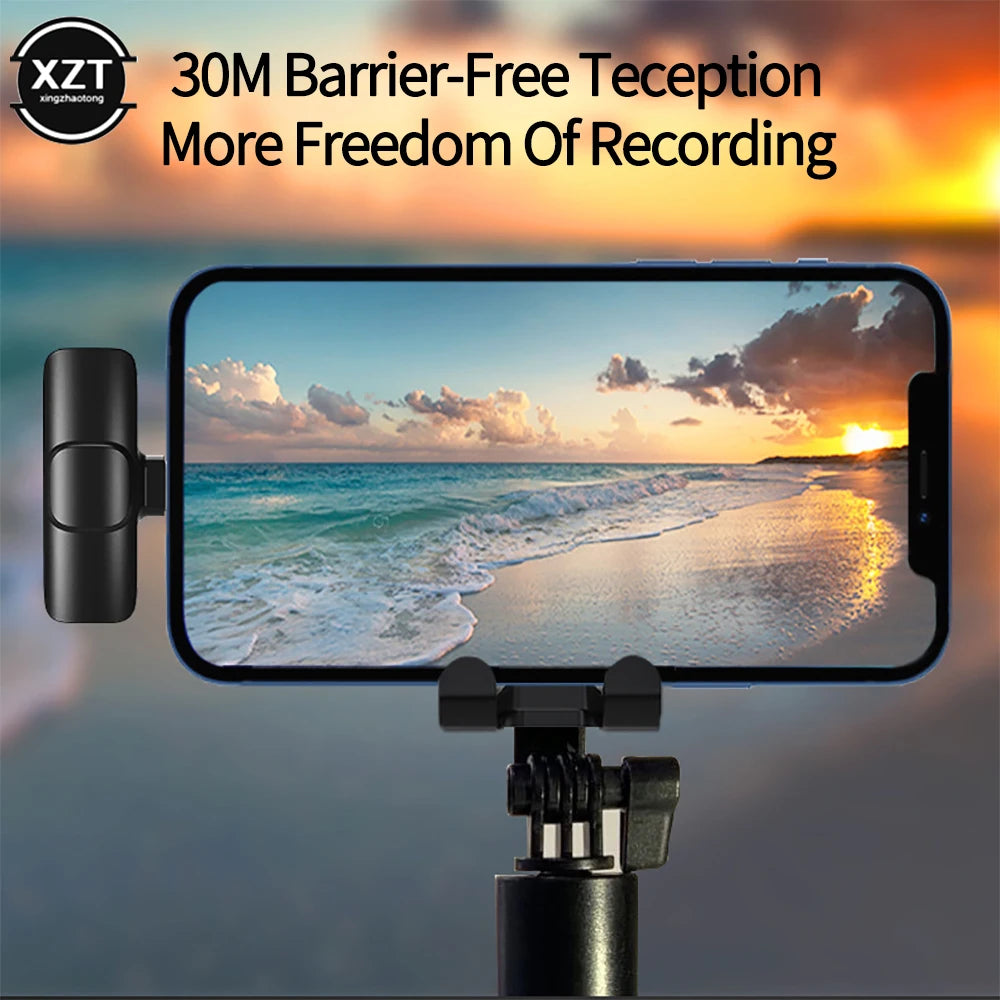 AMAZON BEST SELLER, Bluetooth-Compatible Wireless Lavalier Microphone, Audio Video Recording Mic compatible with IPhone and Android