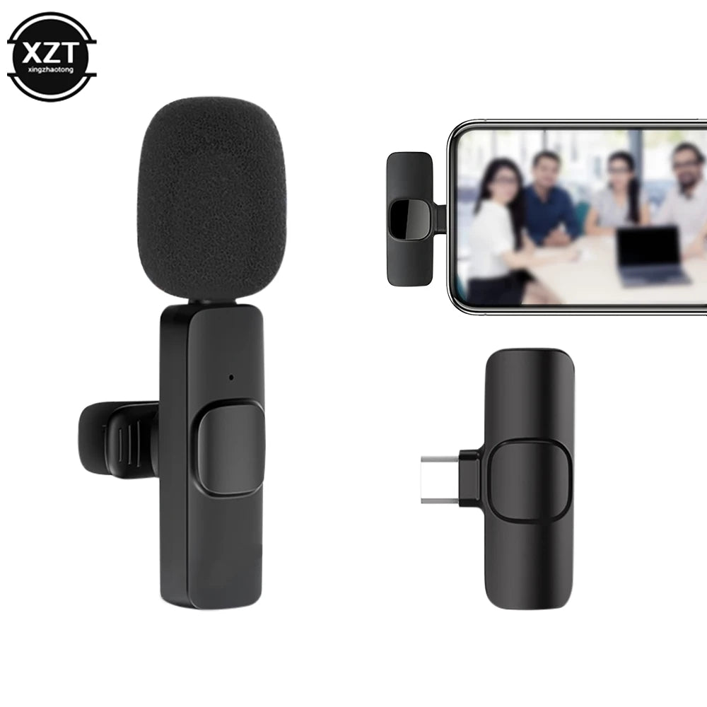 AMAZON BEST SELLER, Bluetooth-Compatible Wireless Lavalier Microphone, Audio Video Recording Mic compatible with IPhone and Android