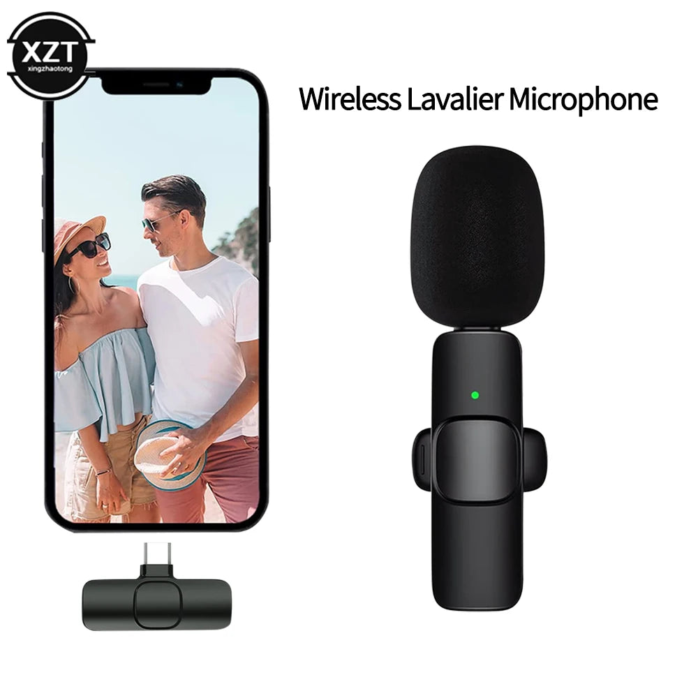 AMAZON BEST SELLER, Bluetooth-Compatible Wireless Lavalier Microphone, Audio Video Recording Mic compatible with IPhone and Android